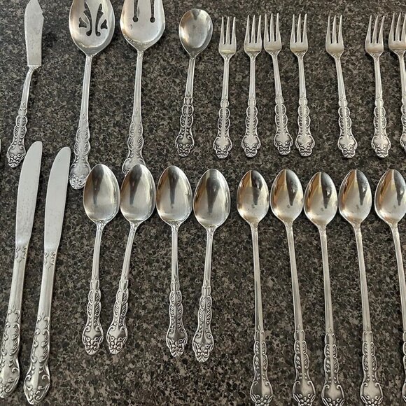 National Stainless "Nancy" Pattern  Flatware Knives Spoons Forks JAPAN 27 PCS - Picture 4 of 5